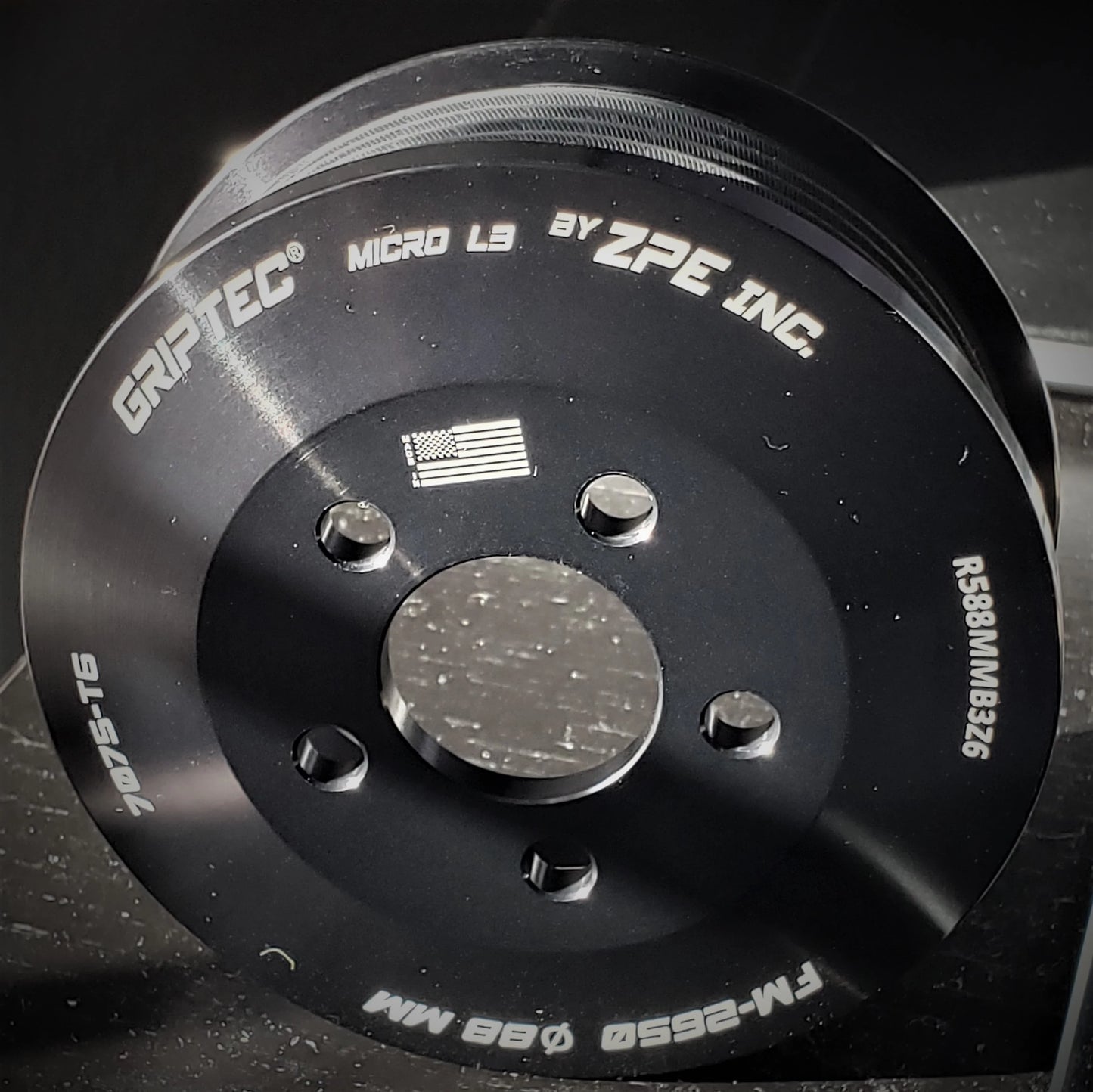 6 Rib ZPE GripTec® 2pc FMS Ford-Roush TVS R2650 L3 Black Pulley Only