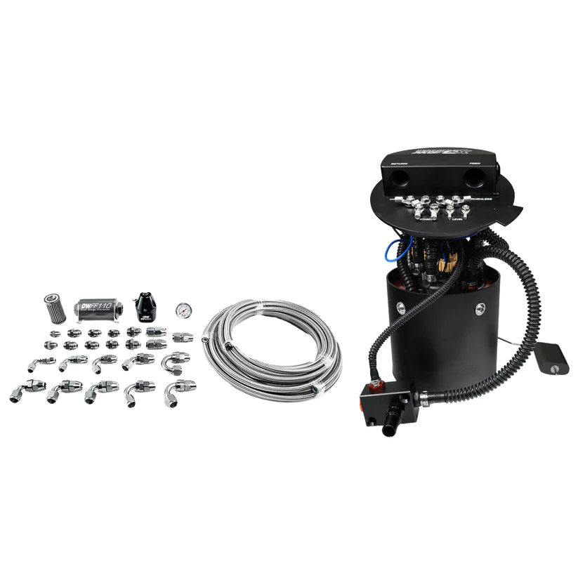 Deatschwerks X3 Fuel Pump Module w/DW400 Fuel pumps and PTFE return kit for 2011-24 Ford Mustang